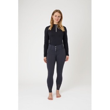 Calça de equitação feminina com grip integral Ebba com mesh Horze Calça de equitação feminina com grip integral Ebba com mesh Horze