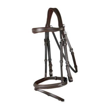 Bridão Muserola Combinada Com Mosquetão Dy'on Working Castanho Bridão Muserola Combinada Com Mosquetão Dy'on Working Castanho