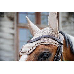 Touca Wellington Veludo Pérolas Kentucky Bege