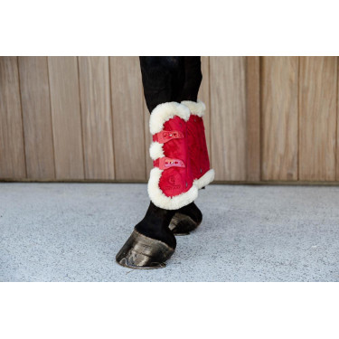 Guêtres Bamboo Elástico Veludo carneiro vegano Kentucky Vermelho