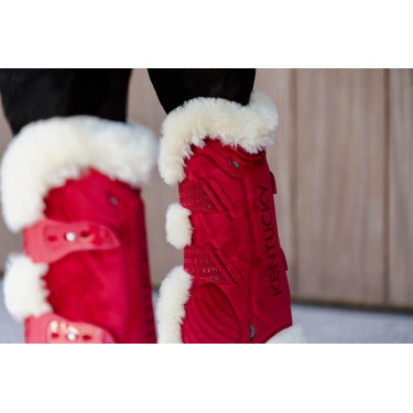 Guêtres Bamboo Elástico Veludo carneiro vegano Kentucky Vermelho Guêtres Bamboo Elástico Veludo carneiro vegano Kentucky Vermelho
