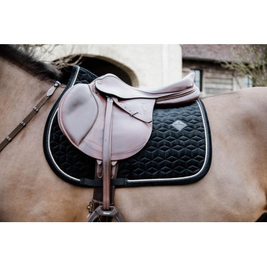 Sela básica de veludo para salto Kentucky Preto Sela básica de veludo para salto Kentucky Preto