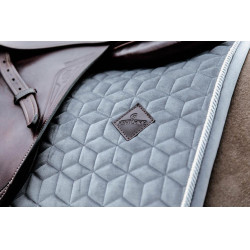 Sela básica de veludo para salto Kentucky Cinzento