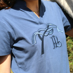 Polo Iliana Penélope Azul / cinza