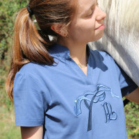 Polo Iliana Penélope Azul / cinza