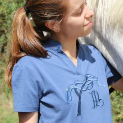 Polo Iliana Penélope Azul / cinza