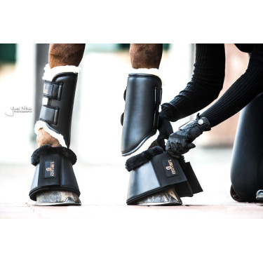 Guéretas fechadas de couro anteriores Kentucky Preto