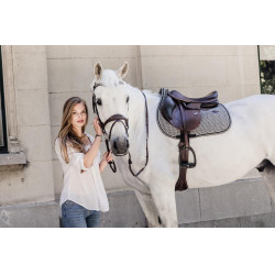 Sela de salto Kentucky com padrão pied-de-poule Preto