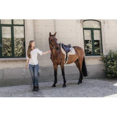 Sela de salto Kentucky com padrão pied-de-poule Bege