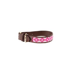 Colar para cão em pérolas feitas à mão Kentucky Rosa Colar para cão em pérolas feitas à mão Kentucky Rosa