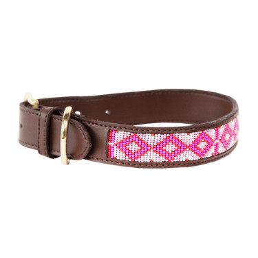 Colar para cão em pérolas feitas à mão Kentucky Rosa