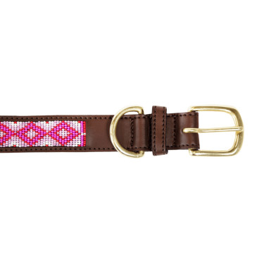 Colar para cão em pérolas feitas à mão Kentucky Rosa