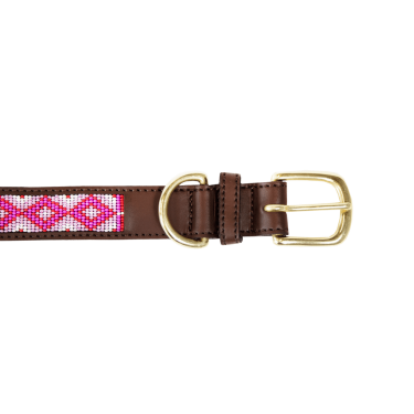Colar para cão em pérolas feitas à mão Kentucky Rosa Colar para cão em pérolas feitas à mão Kentucky Rosa