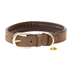 Coleira para cão Velvet Leather Kentucky Castanho
