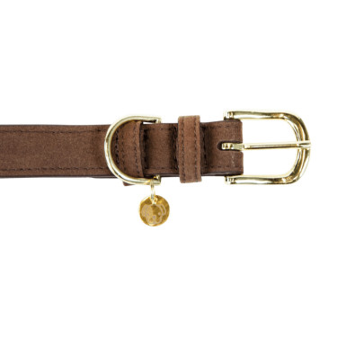 Coleira para cão Velvet Leather Kentucky Castanho