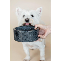 Tigela para cão em pedra Terrazzo Kentucky Preto