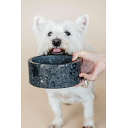 Tigela para cão em pedra Terrazzo Kentucky Preto Tigela para cão em pedra Terrazzo Kentucky Preto