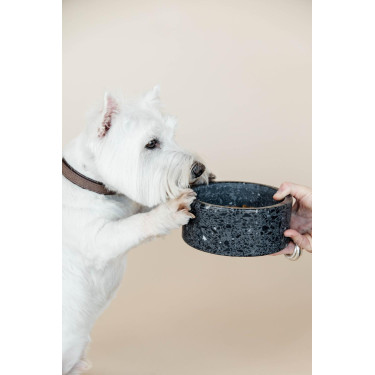 Tigela para cão em pedra Terrazzo Kentucky Preto Tigela para cão em pedra Terrazzo Kentucky Preto