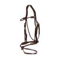 Cabezada com focinheira combinada trançada redonda Dy'on Castanho Cabezada com focinheira combinada trançada redonda Dy'on Castanho