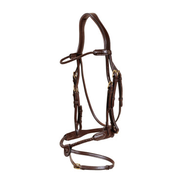 Cabezada com focinheira combinada trançada redonda Dy'on Castanho