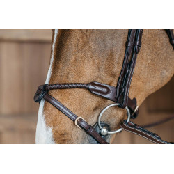 Cabezada com focinheira combinada trançada redonda Dy'on Castanho