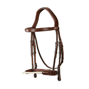 Bridon Muserolle Corde New English Collection by Dy'on Brun Bridon Muserolle Corde New English Collection by Dy'on Brun