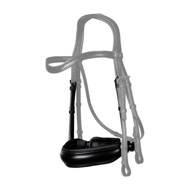 Muserola Larga Fecho Pull Back Mat New English Collection by Dy'on Preto