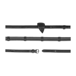 Rendas de borracha 1/2 com 7 paradores e acabamento entrançado Dy'on Preto Rendas de borracha 1/2 com 7 paradores e acabamento entrançado Dy'on Preto