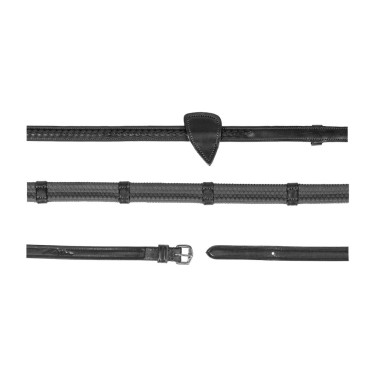 Rendas de borracha 1/2 com 7 paradores e acabamento entrançado Dy'on Preto Rendas de borracha 1/2 com 7 paradores e acabamento entrançado Dy'on Preto