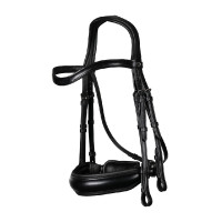 Bridão Muserola Larga Mat New English Collection da Dy'on Preto