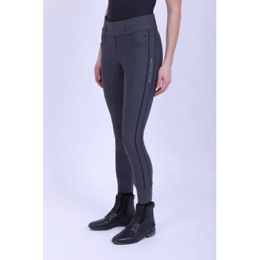 Legging de equitação HV Polo Isabell FullGrip Cinza final Cinzento