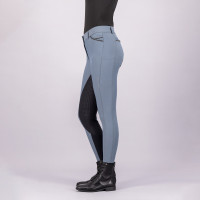 Calça de equitação Euro-star Arista diamond FullGrip Chumbo preto Azul