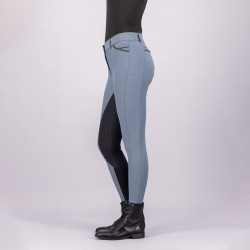 Calça de equitação Euro-star Arista diamond FullGrip Chumbo preto Azul