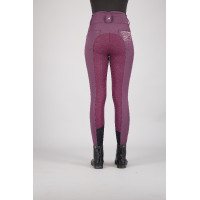 Calça de equitação Euro-star Indigo Glam FullGrip Baía negra Bordô Calça de equitação Euro-star Indigo Glam FullGrip Baía negra Bordô