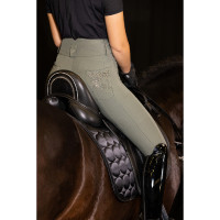 Calça de equitação Euro-star Indigo Glam FullGrip Cinza rolete Cinzento
