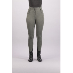 Calça de equitação Euro-star Indigo cintura alta FullGrip Cinza rolete Cinzento Calça de equitação Euro-star Indigo cintura alta FullGrip Cinza rolete Cinzento