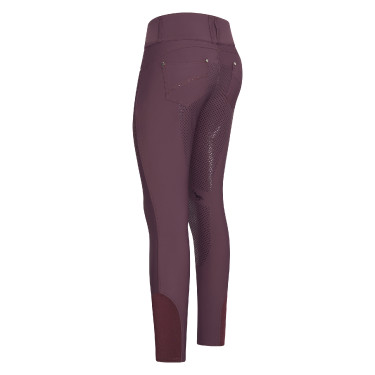 Calça de equitação HV Polo Elena FullGrip Baía negra Bordô Calça de equitação HV Polo Elena FullGrip Baía negra Bordô