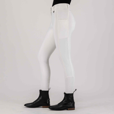 Calça de equitação HV Polo Miranda FullGrip Branco