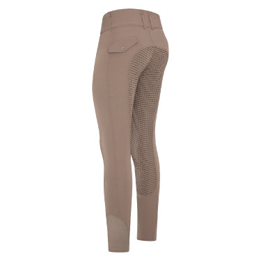 Calça de equitação HV Polo Nadine FullGrip Taupe Escuro Castanho
