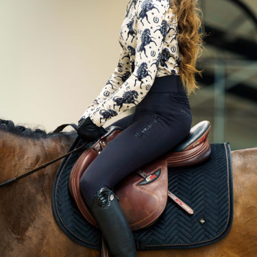 Legging de equitação Imperial Riding Shiny Sparks FullGrip Preto