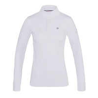 Camisa de competição Kingsland Classic de mangas compridas com gola alta para mulher Branco