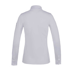 Camisa de competição Kingsland Classic de mangas compridas com gola alta para mulher Branco