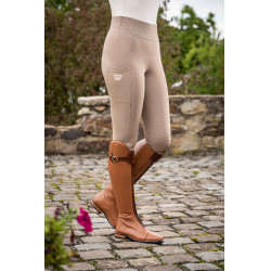 Legging HKM Lavender Bay com assento completo em silicone  Cinzento-acastanhado Castanho Legging HKM Lavender Bay com assento completo em silicone  Cinzento-acastanhado Castanho