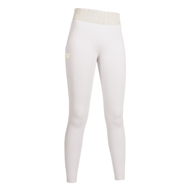 Legging HKM Lavender Bay com assento completo em silicone Branco Legging HKM Lavender Bay com assento completo em silicone Branco