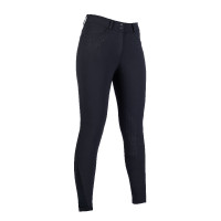 Calças HKM Savona Style com joelheiras de silicone Preto