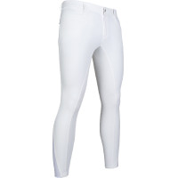 Calça masculina HKM Sportive com assento completo de silicone Branco Calça masculina HKM Sportive com assento completo de silicone Branco