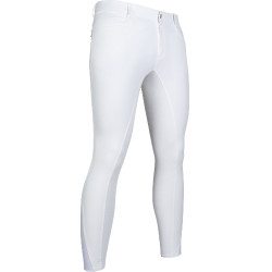 Calça masculina HKM Sportive com assento completo de silicone Branco