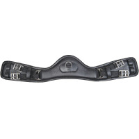 Cilha de couro HKM Dressage Anatomic elástica Preto