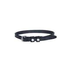 Tiras de esporas HKM Crystal em couro envernizado Preto