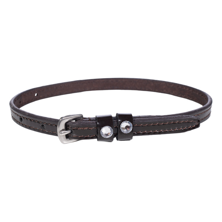 Tiras de esporas HKM Crystal em couro envernizado Tiras de esporas HKM Crystal em couro envernizado